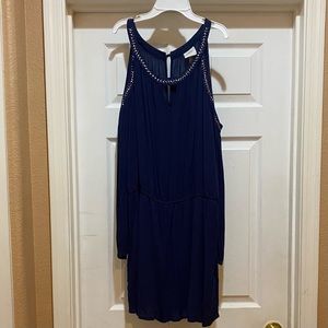 XXL Navy cold shoulder cut out shorts romper.